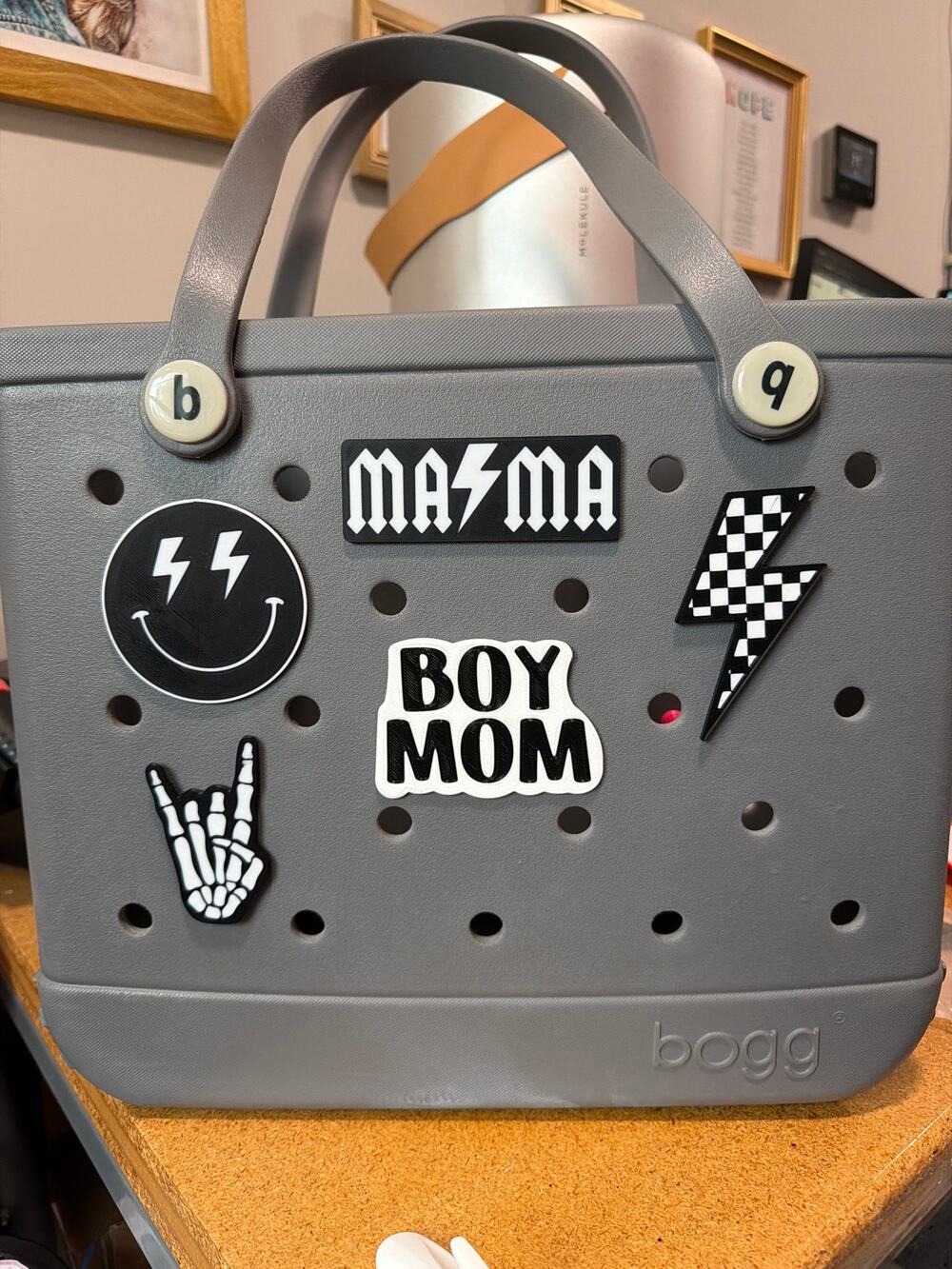 Lot of 5 Slightly Imperfect Boy Mom Punk Rock Skull Bogg Bag Charms